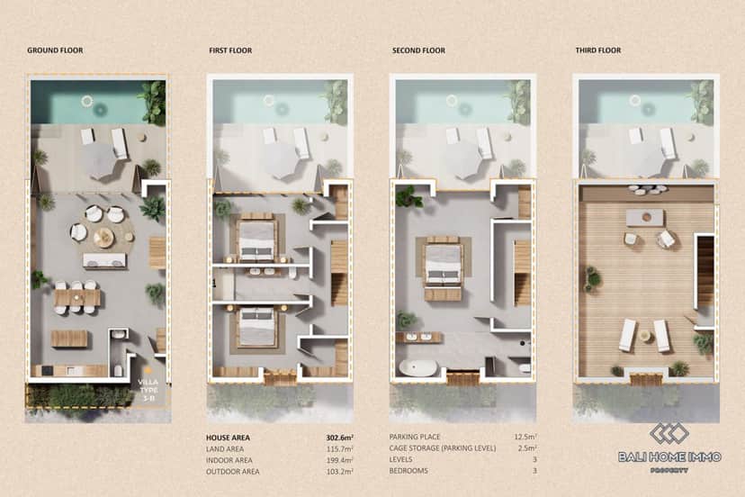 3-bedroom leasehold villa in Pererenan — photo 4 of 5
