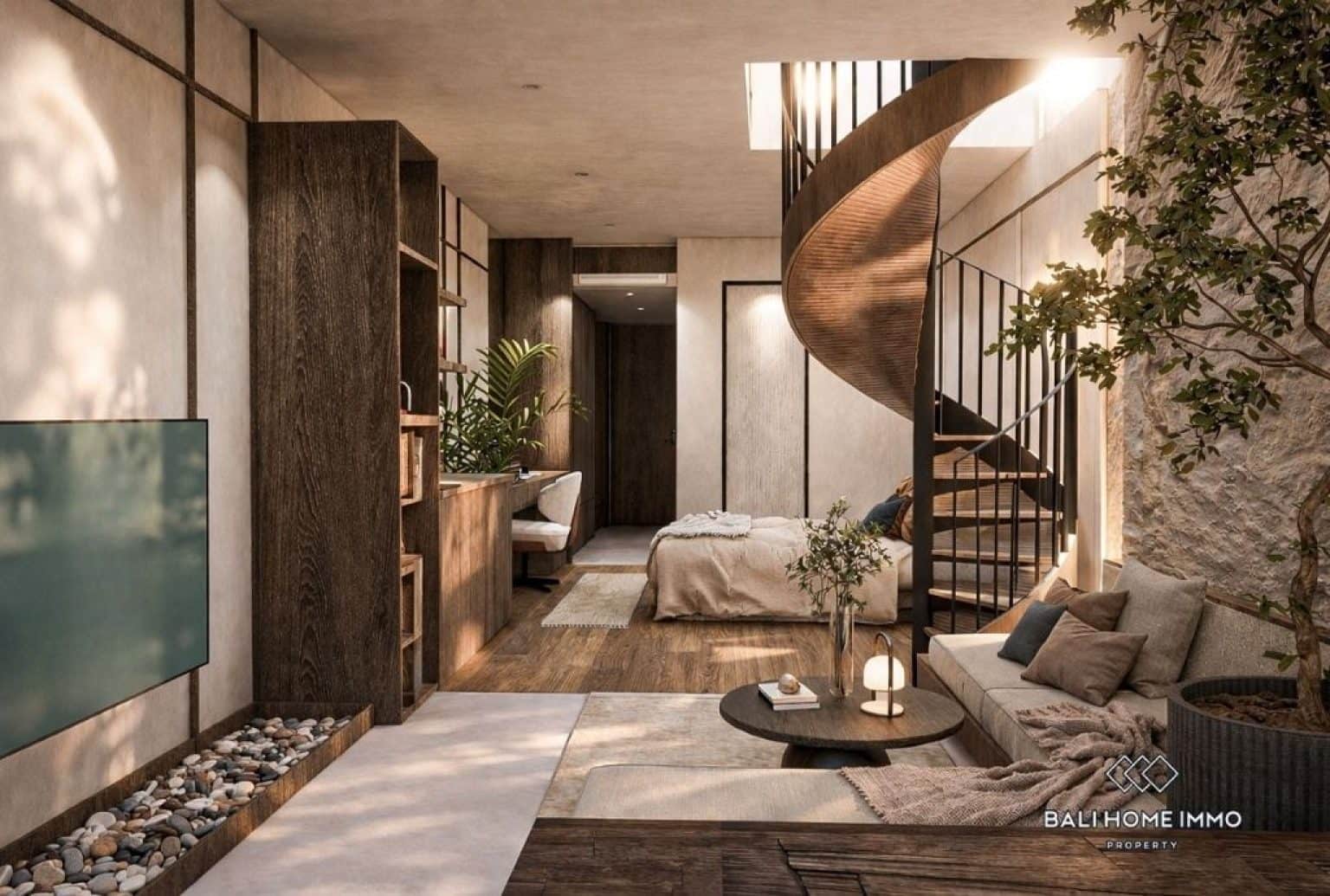 Off-plan 1 Bedroom Penthouse for Sale Leasehold in Bali Canggu Batubolong Echo beach - RF7466E