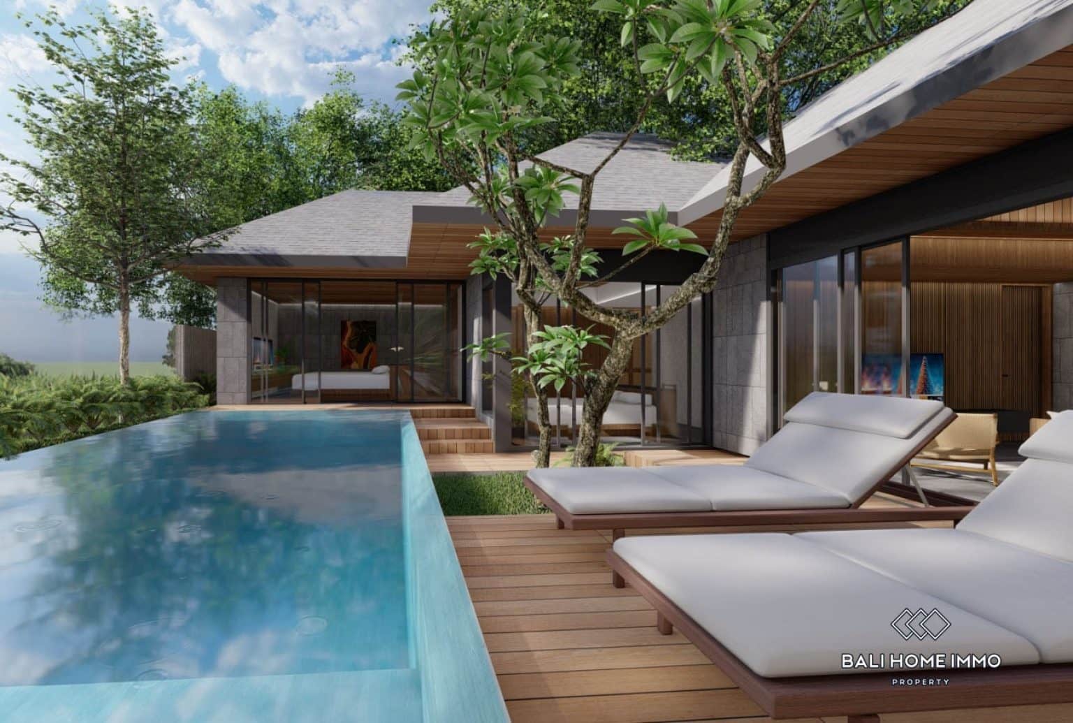Off-plan Modern 4 Bedrooms Villa with Rice Field View for Sale in Ubud