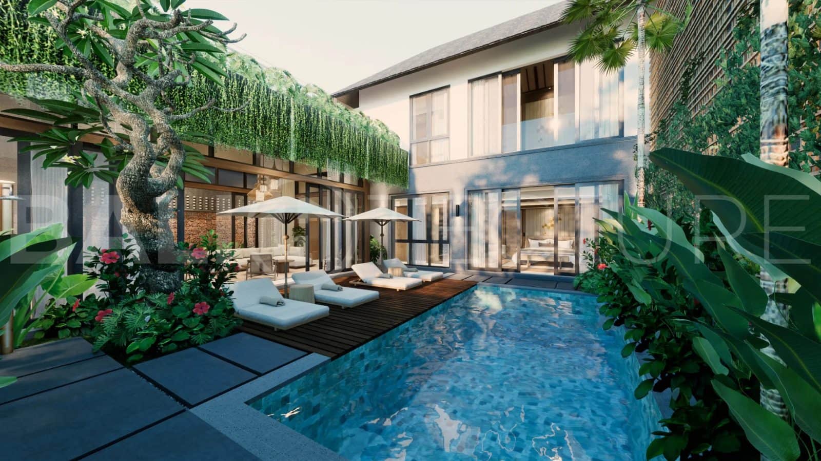 Exclusive 2BR Villa In Seminyak for Sale with Big Pool, Garden & Modern Design