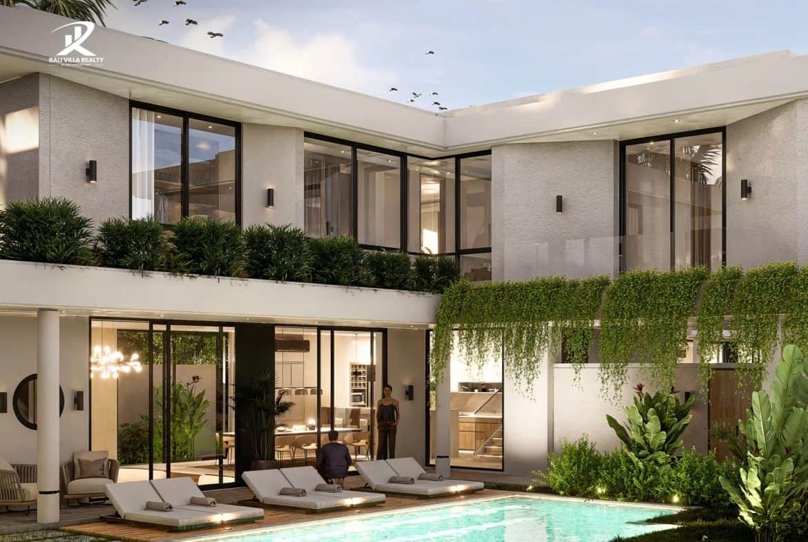 Under Construction Modern 4-Bedrooms Tropical Villa in Prime Kerobokan For Sale Leasehold