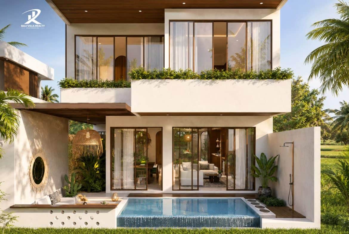 Boho Japandi 2BR Leasehold Villa with Dual Pools & Rooftop in Munggu