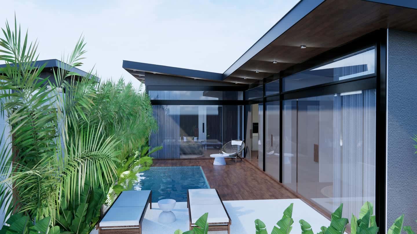 Modern Minimalist 2 Bedroom Villa for Sale Freehold in Kuta Lombok Be-2123