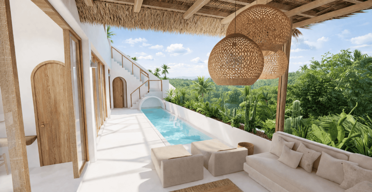 Offplan 2 Bedroom Penthouse Villas for Sale Leasehold in Kuta Lombok Be-3052